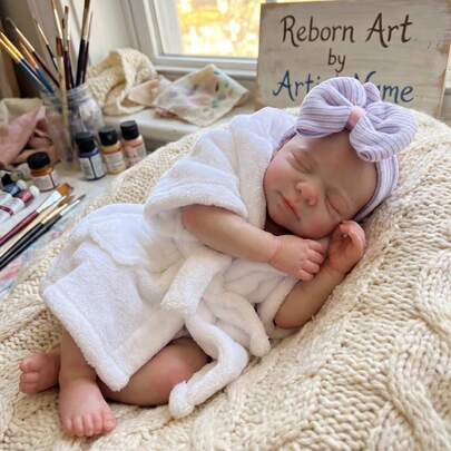 18 Inch Soft Touch Silicone Pascale Doll - Lifelike Reborn Newborn Girl With Open - Mouth Feature(Anatomically Accurate)