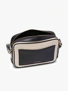 Michael Kors MAEVE Women's Small Crossbody Bag, Handbag, Shoulder Bag With Zipper And Wide Strap - Black and White - View 6