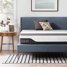 colchónLucid - Colcon de Memory m con Infusion de Carbon de Bau - Soecolcon Ventilado de 5  - Topper para Colcon Refreste - Suave y Acolcada - Alia Puntos de Presion - Matrimonialmattress - Bambú - Ver 1