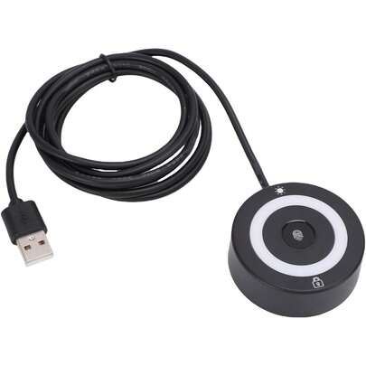 USB Fingerprint Reader For Wins 10/11 Hello, Biometric Fingerprint Scanner With RGB Light, 360 Touch & Fast Recognition, PC Dongle USB Security Key For File Encryption