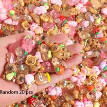 随机1/10/20/30个水豚树脂装饰配件，适用于发饰、相框、梳妆台、手机壳和其他DIY工艺品，是情人节和新年礼物的绝佳选择。 - 彩色 - 查看 13