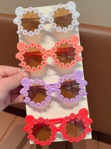 2/4Pcs Girls Cute Newest Snail Pattern Flower Kids Children Fashion Glasses Boys Eyewear,Card Only Show,Don't Shipping - Multicolor - View 1