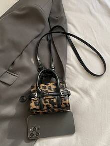 Fashionable Commuter Casual Leopard Print Mini Handbag - Leopard Color - View 10