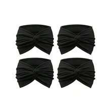 4pcs/Set New Style Wide Solid Color Headbands For Women, Crossed Knot Design, Suitable For Sports, Yoga, And Fashion Girls' Headwraps Casual,Gym Hair Band Turban Headband Sweatband, School Stuff, College Fall Winter Hair Accessories For Women For Vacation Outfits Woman Elegant Scarf Women Bandanas S - Multicolor - View 7