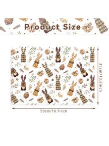 15 st. omslagspapper med kanintema - Innehåller kaniner, ägg, morötter, löv och små blommor, Lämplig för födelsedagar, fester, påsk, bröllop, gör-det-själv, presentförpackningar, examen, bukettförpackningar, säsongsbetonad högtidsdesign, kreativ present - Multifärgad - Visa 3