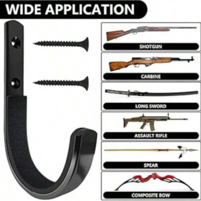 1/3/6 Soportes para armas, ganchos de metal, adecuados para varias categorías como pistolas, rifles, pistolas, etc., se pueden almacenar completamente en un solo soporte, con un diseño rentable y compacto que no ocupa espacio