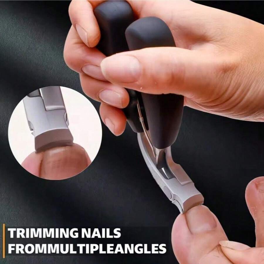 Professional Nail Clippers, Modern Stylish Design, Stainless Steel Blades, Concave Blade Edge, Wide Opening, Anti-Splash Design, Long Handle, Curved Trimming Blade, Suitable For Thick Toenails, Suitable For Professional Nail Salons And Home Use, Suitable For Men And Women, Holiday Gift - Multicolor - View 1