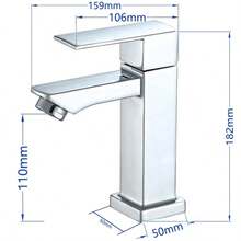 Luxury Silver Metal Modern 1/2" Square Stainless Steel Bathroom Faucet - 金色 - 查看 2