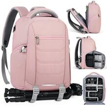 NEWHEY 14-Inch Waterproof Anti-Theft Professional DSLR Camera Backpack, Laptop Bag, Large Capacity Photography Backpack, Pink - Multicolor - View 10