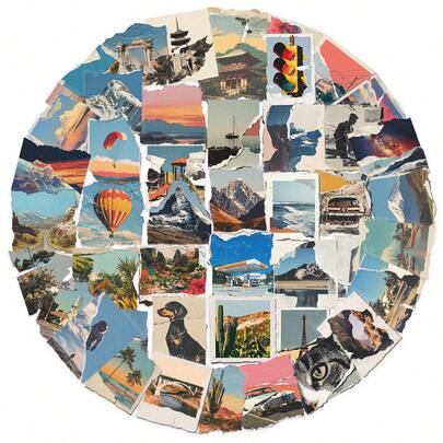 50张撕贴照片贴纸，创意涂鸦贴纸，办公用品，手机电脑贴纸，防水，耐用，酷炫贴纸