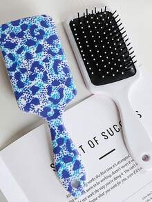 1pc Square Leopard Print Massage Scalp Hair Brush, Smooth Curling Air Cushion Comb, Valentine's Day Gift, Hairstyling Tool, Hair Accessory ,Hair Styling Kit ,Hair Tool - Multicolor - View 11