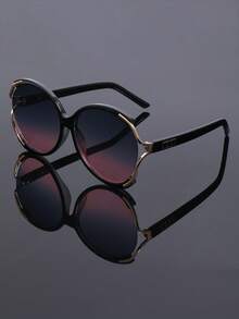 New Classic Simple Versatile High-End Colorblock Round Frame Fashion For Men, Punk Festival Party Street Style Artistic Decorative Glasses - Multicolor - View 8