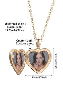 定制个性化双照片心形蝴蝶环氧树脂项链 - 母亲节礼物、情人节礼物、生日/周年纪念礼物、送给朋友/同学的礼物、毕业礼物、圣诞礼物和高端家庭礼物。 - 款式1 - 查看 4