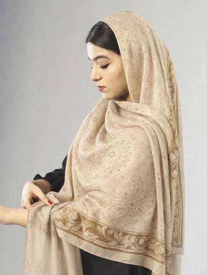 1pc Women's Vintage Paisley Pattern Scarf, Pashmina, Headscarf, Soft & Comfortable Lightweight Breathable Long Scarf, Bohemian Paisley Jacquard Scarf, Boho Chic, Shawl For Women, Versatile Casual Shawl/Tippet, Multifunctional Headband, Suitable For Daily Wear And Dresses