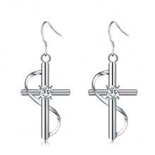 925 Sterling Silver Plated Elegant Noble Design Beautiful Fashion Women Wedding Earring Jewelry Free Shipping Factory Price - Silver - View 7