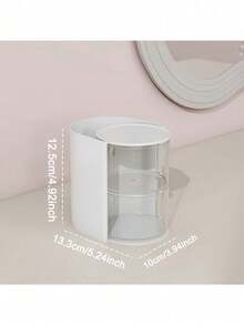 Rotating Multi-Layer Transparent Jewelry Organizer Box, Dustproof Plastic Storage Box, Desktop Organizer, Makeup Pencil Storage Box, Suitable For Christmas, Valentine's Day, Birthday, Makeup Room Decor, Room Decor - Multicolor - View 5