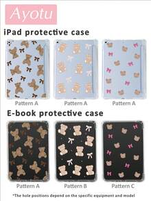 Ayotu 1pc Cartoon Bear & Bow Transparent Case, Suitable For IPad 11/IPad 10/IPad 9/IPad Air 7th 11 Inch/IPad Air 5th/Kindle Paperwhite 11th/Kobo Libra Colour, Kobo Clara Colour/Bw/2E, Full Coverage Transparent Protective Case, Silicone Soft Shell - Multicolor - View 5