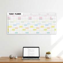 Dry Erase Yearly Wall Planner Calendar, Double-Sided Reusable Annual Calendar With Vertical & Horizontal Layouts, 12 Month Full Year Overview, Large Grid Writing Space & Notes, Wall Hanging Planner For Office, Home & Classroom - Dry Erase Yearly Wall Planner Calendar - View 12