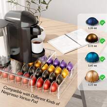 1pc 40-Capsule Transparent Acrylic Coffee Capsule Holder With Drawer - Clear - View 7