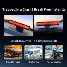 1个汽车安全锤玻璃破碎器多功能紧急逃生窗工具 - 彩色 - 查看 4