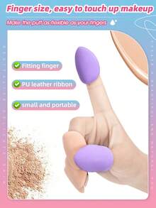 8/9/12/16件套化妆工具套装，包含：化妆海绵+迷你气垫粉扑 - 彩色 - 查看 10