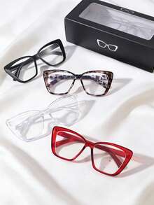 4 款时尚猫眼眼镜，大镜框，百搭、贴合、时尚、精致。 - 彩色 - 查看 2