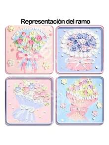 Profesional Art Pintura Pastel Óleo Con Caballete Madera Set - ramo de primavera - Ver 6