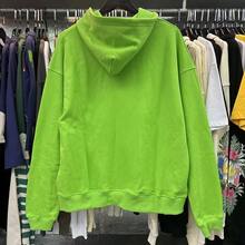 Spider Web Fashion Hip-Hop Printed Flower Hoodie, European And American Brand Large-Sized Loose Men's And Women's Hooded Sweatshirt Set - 綠色上衣 - 查看 3