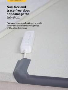 自粘式电缆隐藏槽，PVC地板电缆盖保护套，隐藏电线、电缆，防止绊倒 - 白色 - 查看 7