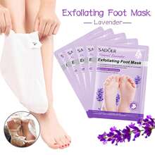 5片/1双 足部去角质面膜 - 软化肌肤足膜 - 去除死皮、干裂的脚后跟和老茧，足部SPA，含芦荟提取物，男女皆宜（2双/包，薰衣草香味） - 彩色 - 查看 3