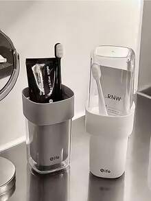Travel Toothbrush Holder, Portable Toothbrush Case With Cover, Couple Toothbrush Box, Bathroom Toothbrush Storage Container, Travel Toothbrush Organizer, For Women & Men, Home Decor, Camping, Dorm, Back To School, Household Essential, Travel Essential, Holiday Essential - Multicolor - View 7