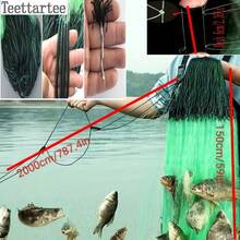 Teettartee New 3-Layer Fishing Net, Anti-Snag Bottom, Thickened, Weighted, Non-Entangling Rope, Suitable For Pond, Lake Fishing - Multicolor - View 10