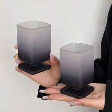 2个渐变黑色方形马克杯，完美杯型，可机洗，适用于各种水、酒类和饮料 - 黑色 - 查看 5