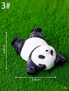 4 st minifigurer av panda, lämpliga för mikrolandskap, rumsdekor, skrivbordsdetaljer, mjuk och söt design med bedårande uttryck, ger värme och läkning till vardagen, önskar dig alltid gott humör och ett underbart liv - Multifärgad - Visa 7