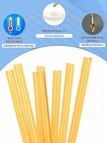 12pcs/Pack Keratin Glue Sticks, Professional Hot Melt Glue Sticks For Hair Extensions DIY, Hair Styling Tools (Yellow/Brown) ,Hair Tool - Yellow - View 3