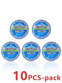 3种尺寸0.8厘米双面假发胶带，透明蕾丝前假发支撑胶带，防水强力双面胶 - 藍色 - 查看 14