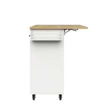 Dining Trolley, Kitchen Cart, Removable Dining Trolley With Worktop, Napkin Holder And Spice Rack, Adjustable Dividers, Sideboard, Kitchen Furniture, Wood-Effect Tabletop, White