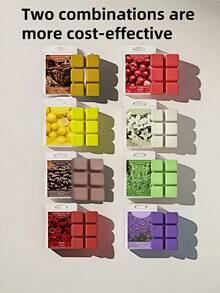 8种不同香味的蜡烛块（3盎司），适用于各种蜡烛加热器的蜡烛块，植物精油香味蜡烛块，大豆蜡烛块，适用于蜡烛加热器、婚礼等场合 - 彩色 - 查看 3