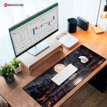 Alfombrilla para Mouse de Gaming,Grande Extendida Tapetes para Mouse con Base Antideslizante y Borde Cosido Trabajo de Oficina 80x30x0.2 cm 0424,40843487 - Azul Cadete - Ver 2