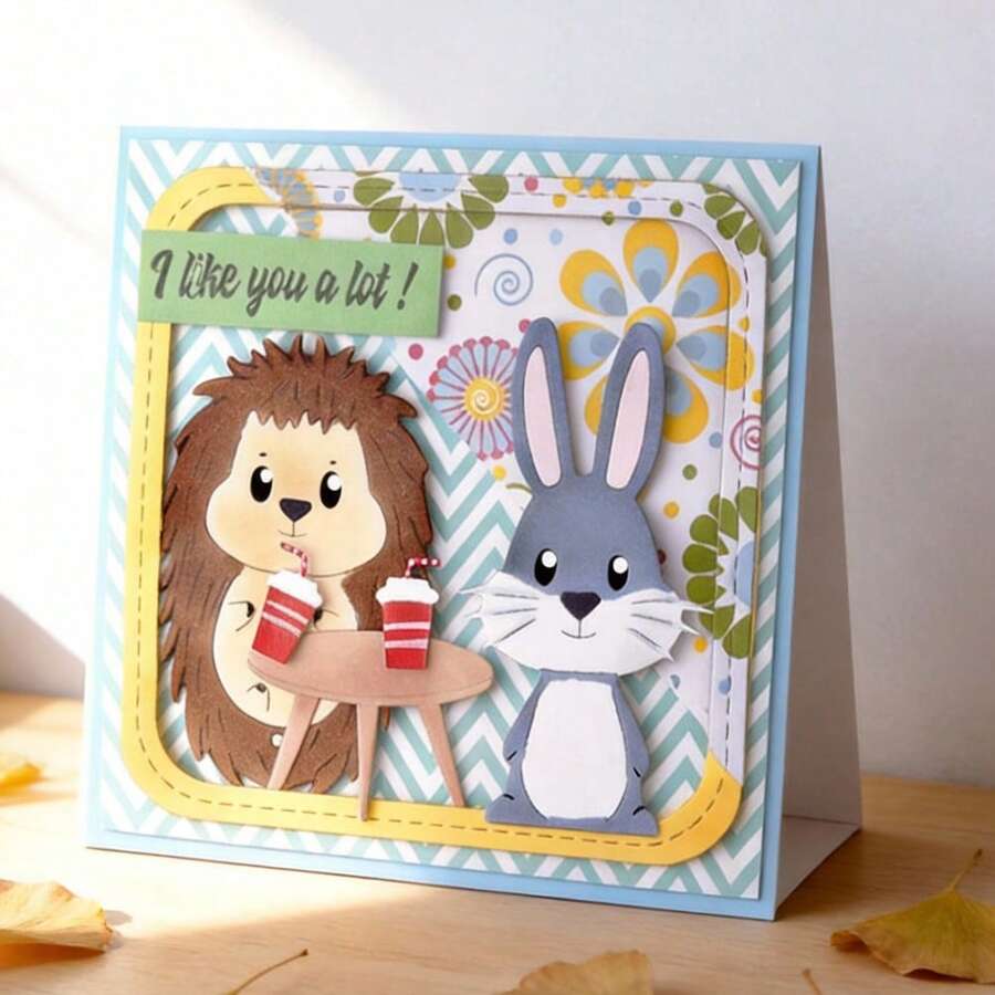 创意动物模具，DIY剪贴簿相册和压花模板，贺卡制作工具，卡片纸切割工艺品，礼品卡制作模板模切。 - 銀色 - 查看 1