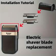 Kemei 科美KM-2024男士高级不锈钢替换剃须刀头 - 黑色 - 查看 4