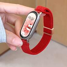 Woven Nylon Magnetic Clasp Strap For Xiaomi Mi Band 10/9/8, NFC Version Compatible, Adjustable Length, Skin-Friendly Soft & Breathable, Fashionable Unisex Replacement Wristband For Smart Fitness Tracker - Multicolor - View 10