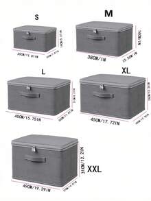 Foldable Storage Box With Lid Large Capacity Clothing Storage Bag For Clothes Bedding Textiles & Household Moving & Travel Storage Basket Portable Closet Clothing Storage Container Under The Bed Closet Organizer Room Decor Home Decor Travel Essential - Grey - View 4