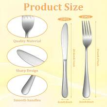 50pcs Stainless Steel Cutlery Set, Easy To Clean, Suitable For Home, Restaurant, School, Dishwasher - Multicolor - View 3