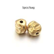5/10pcs/Pack Stainless Steel Meteorite Irregular Spacer Beads, Non-Fading Titanium Steel Baroque Style Spacer Beads For Bracelets, Necklaces, Jewelry DIY - Meteorite Spacer Beads - View 20