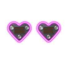 3.7V+300mAh 锂电池太阳能心形霓虹LED灯，无线氛围灯，适用于汽车后窗装饰，流行的汽车LED车窗发光心形氛围灯，USB装饰