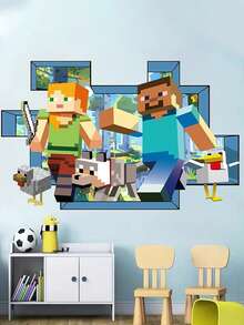 Minecraft Hình dán tường có thể tháo rời Paradoni - Được làm từ chất liệu vinyl có thể tái sử dụng, rất thích hợp để trang trí phòng. Bộ hình dán tường theo chủ đề này được thiết kế tỉ mỉ để bổ sung cho không gian phòng ngủ, cung cấp các giải pháp trang trí sáng tạo và có thể tùy chỉnh. Áp dụng cho bề mặt tường trong nhà. - Nhiều màu - Xem 2