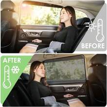 WD&CD 2 PCS Protector Solar Lateral para Coche, Parasol Coche Lateral Protección UV, Parasoles Magnético para Ventana Lateral, Sol y el Calor y Privacidad Protección,40842250 - A - Ver 6