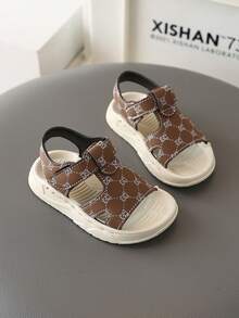 婴儿时尚凉鞋，男女通用防滑软底休闲百搭魔术贴婴儿幼儿凉鞋 - 棕色 - 查看 5