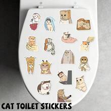 50 Pcs Cat Toilet Stickers, Cute Decorative Stickers For Toilets & Bathtubs, Cartoon Meme Multi-Scenario Stickers For DIY Decoration Of Scrapbooks, Diaries, IPads & Notebooks - Multicolor - View 5